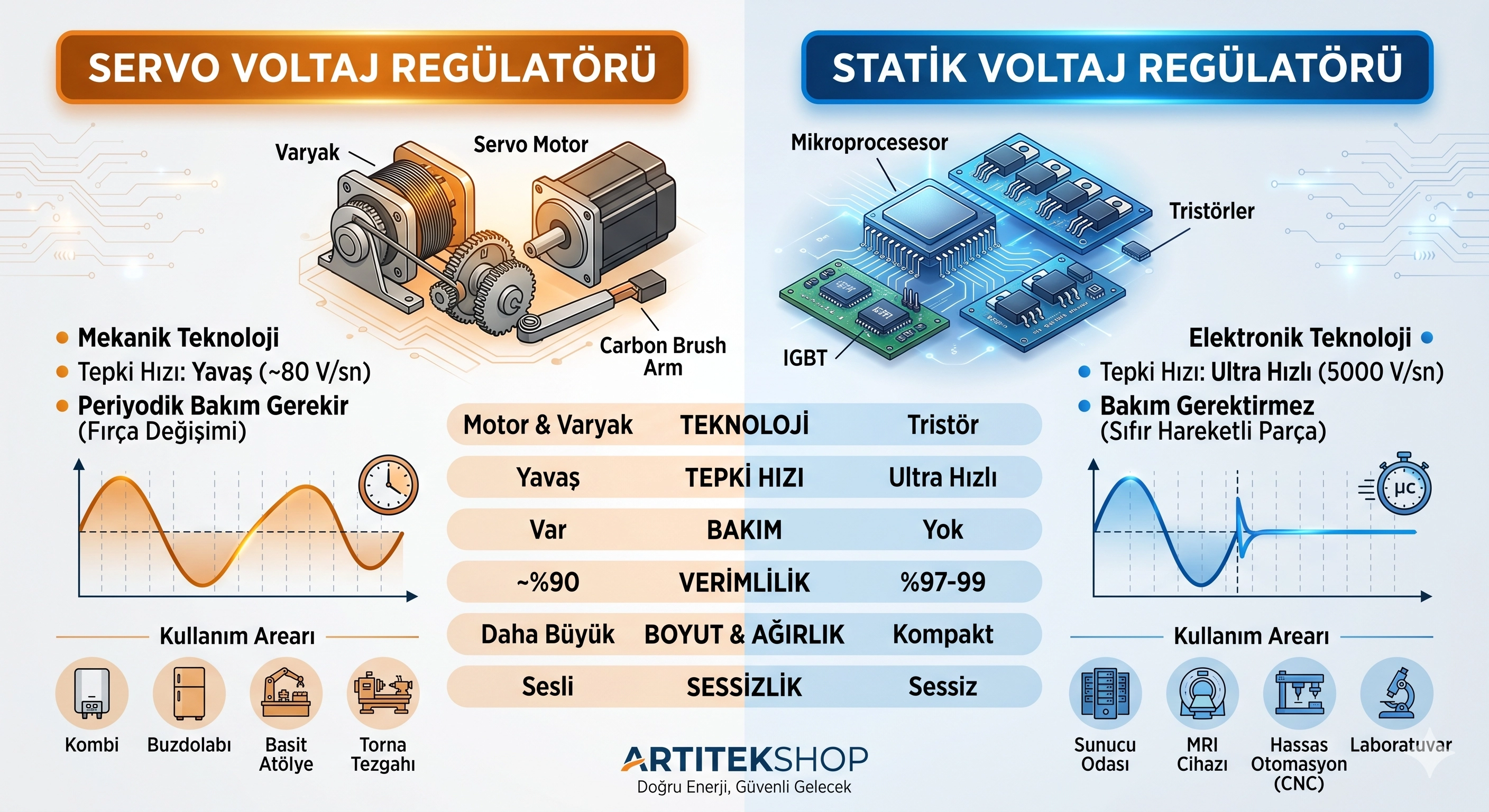 Statik ve Servo Regülatör Farkları: Hangisini Satın Almalısınız?
