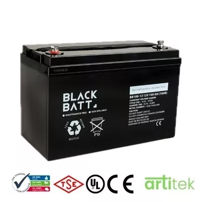 Blackbatt BC100-12 VRLA Akü (12V 100Ah) | 10 Yıl Ömürlü, ISO ve TSE Onaylı