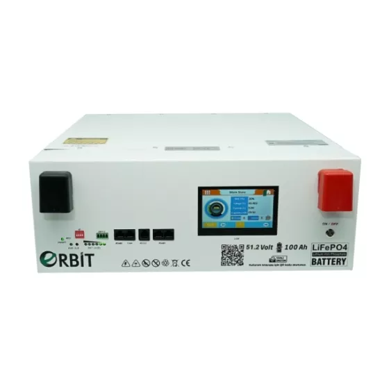 ORBİT 51.2V 100Ah LiFePO4 Akü - Metal - Ekranlı 