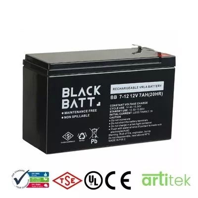 Blackbatt BC7-12 VRLA Akü (12V 7Ah) | ISO Onaylı