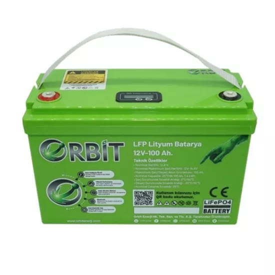 Orbit 12V 100Ah LiFePO4 Akü Abs Kasa 