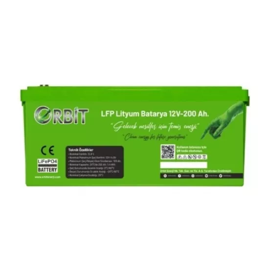 Orbit 12V 200Ah LiFePO4 Akü Abs Kasa 